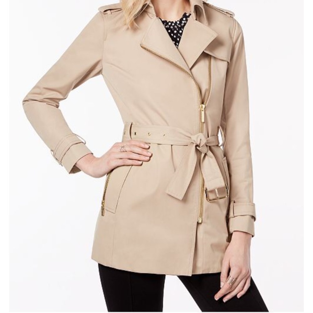 Michael Kors belted khaki trench coat